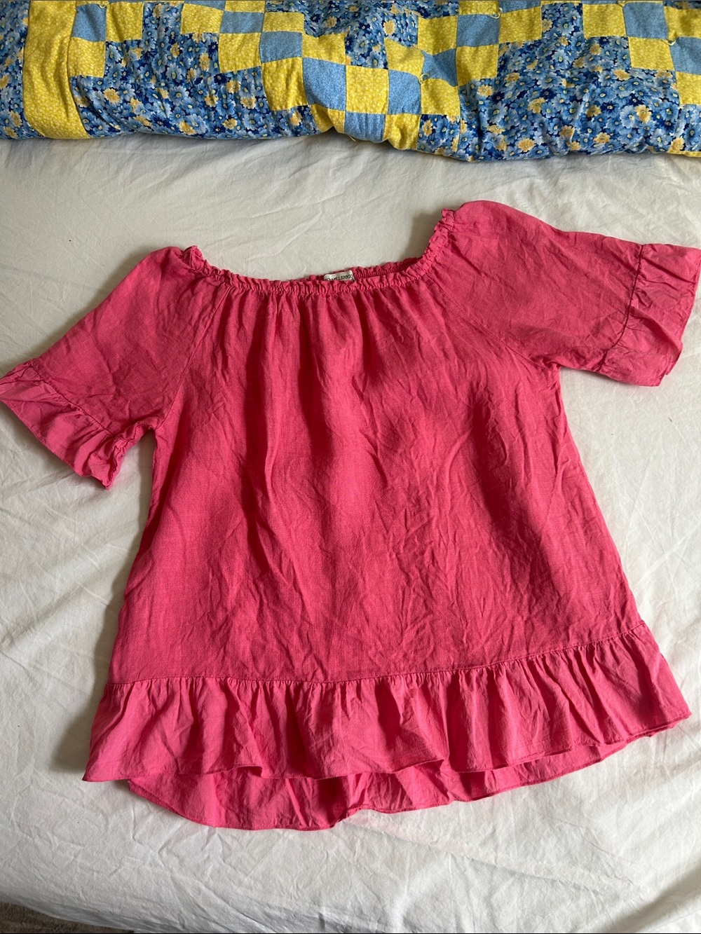 Terzo Millenio linen flutter trim top size medium